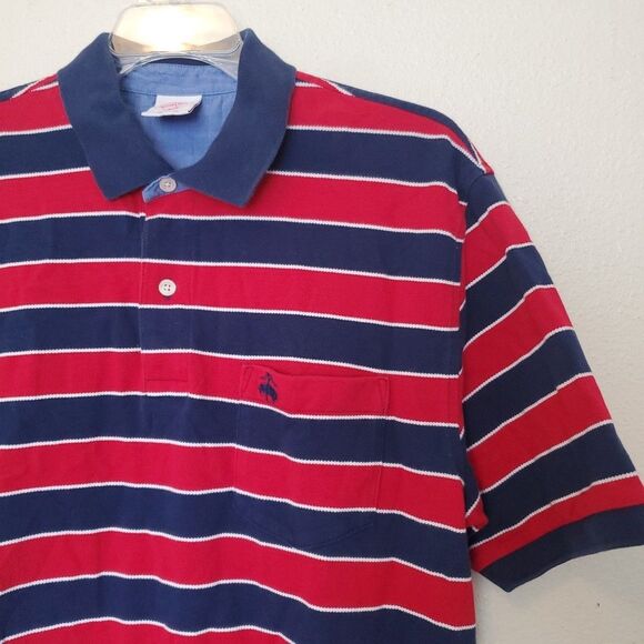 Brooks Brothers 346 Mens M Original Fit Polo Shirt Red Striped Short Sleeve - Picture 2 of 16